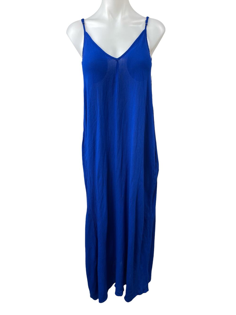 NEW Treasure & Bond Blue V Neck Sleeveless Maxi Cami Camisole Tank Slip Dress XS